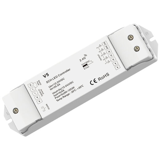 LED Dimmer | 10 Zonne | RGB  + CCT | Controller | 5 x 60 Watt | 12-24 Volt | Zonder afst