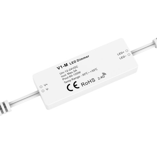 LED Dimmer | 10 Zonne | RF Ontvanger | 12 - 24 Volt | 1 x 5A | Mini DC-DC dimmer