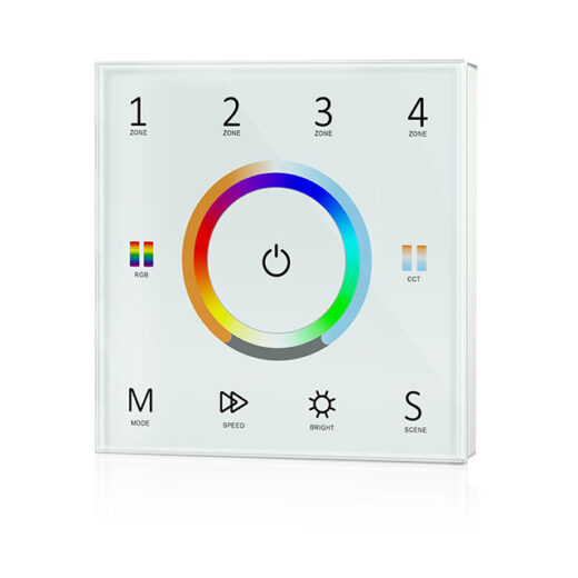 LED Dimmer | 10 Zonne | RF afstandsbediening (4 Kanalen) | Muur | Glas | RGB+CCT