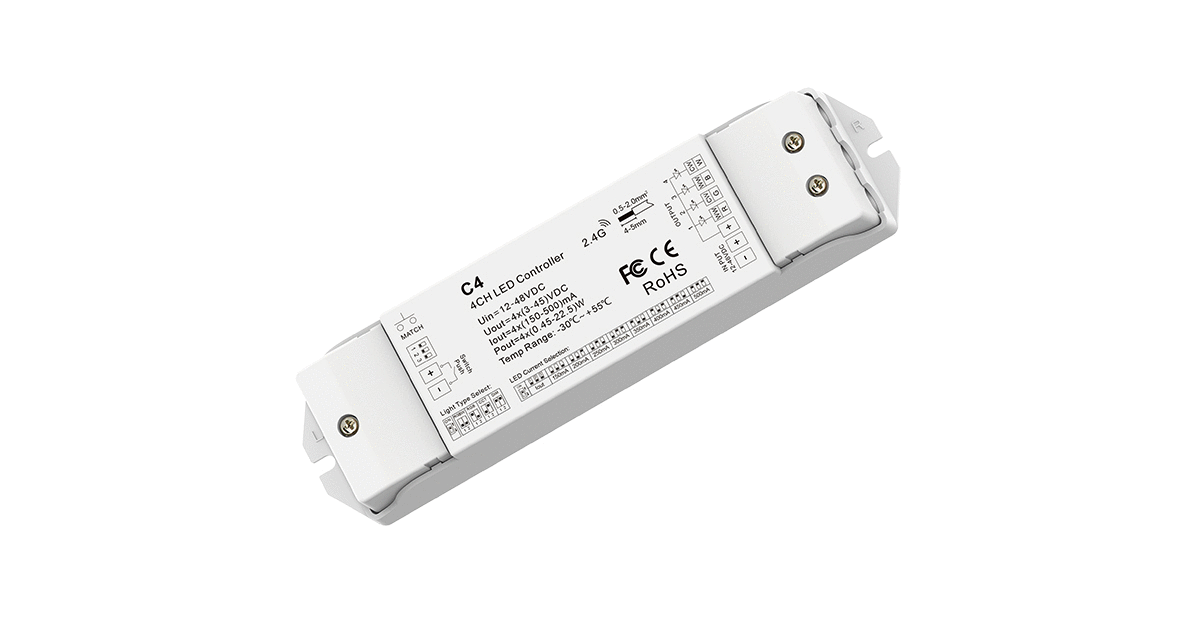 LED Dimmer | 10 Zonne | RF Ontvanger | 12 - 48 Volt | 4 x 700mA