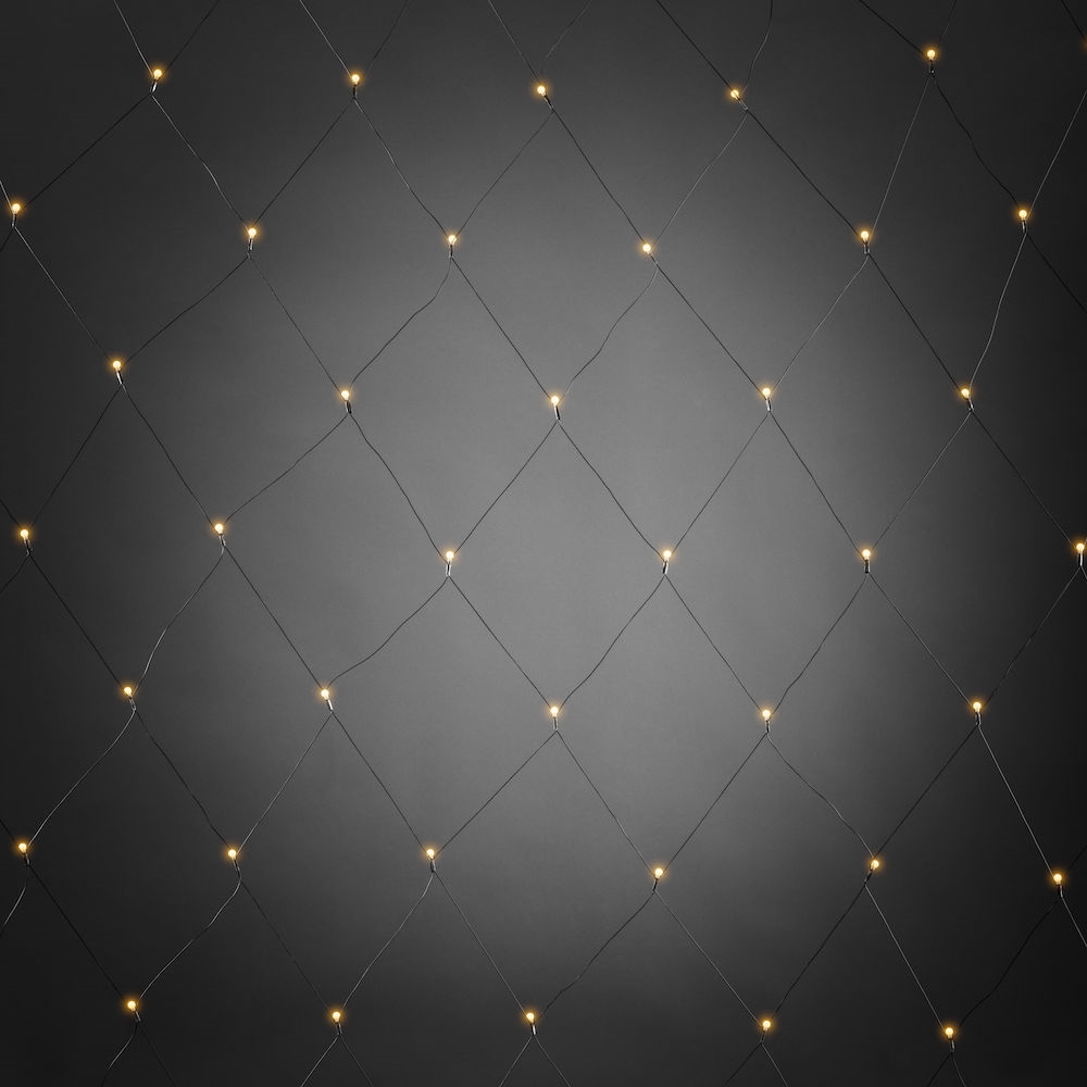 Kontsmide | Light net l | 200x200cm | Amber | black wire | 80 LEDs