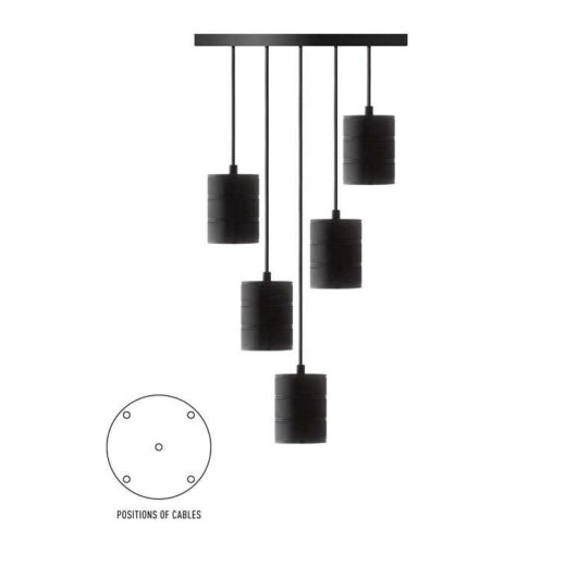 CALEX | LED Lamp Fitting 5 x E40 | 230 Volt | Zwart