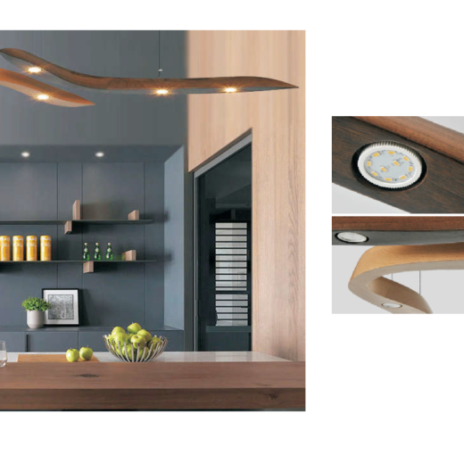 Designw@re | Houten LED Hanglamp | 3 x 5 Watt | 45 cm | Warm Wit | Kersen | LWMD72213.KR.3