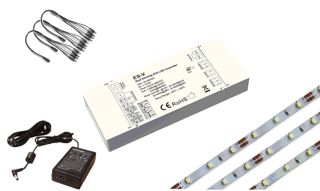 LEDstripset | LEDstrip 13 x 60 CM | 40 LEDs Warm Wit + Controller + Sensoren
