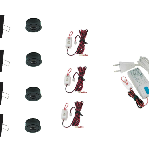 Klemko | Verona + S80 | LED inbouwspot | 4 LED spots | Doe Zelf LED Kit | Warm Wit