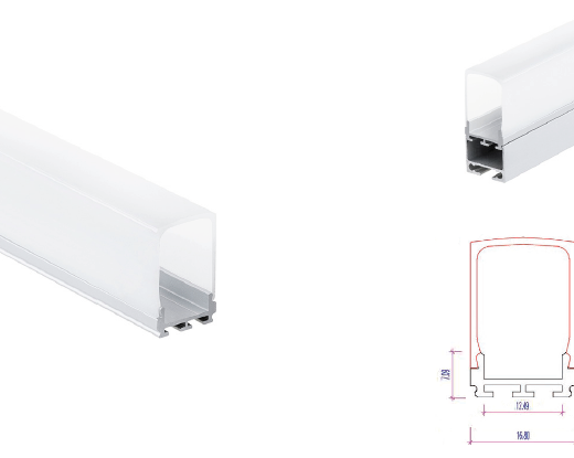 LED Profiel 46 | opbouw | 16.8x28 mm | Eindkap