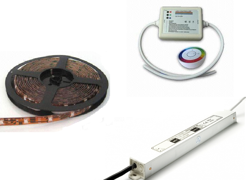 LEDstripset | Controller + LEDstrip 10 Meter 600 LEDs Multikleur  RGBW + Voeding + Afstand