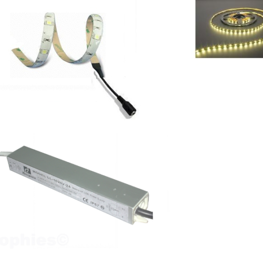 LEDstripset Badkamer | LEDstrip 2 Meter 120 LEDs Warm Wit + Voeding | IP65