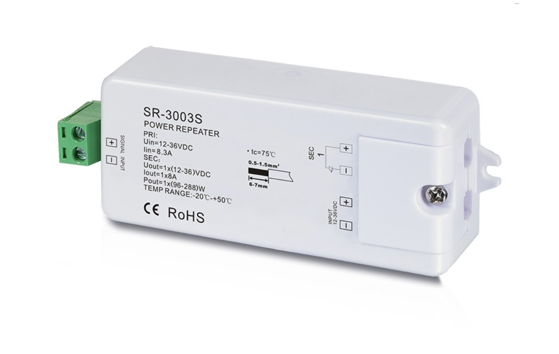 Retour | LED Versterker | 1 Kanaal |  12 - 36 Volt | 1 x 96 - 192 Watt