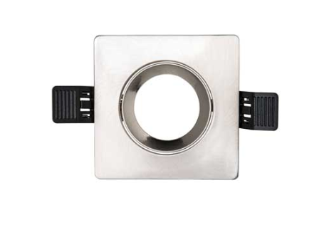 LED inbouwframe | GU10 | 9 x  9 CM | Chroom Geborsteld | Vierkant