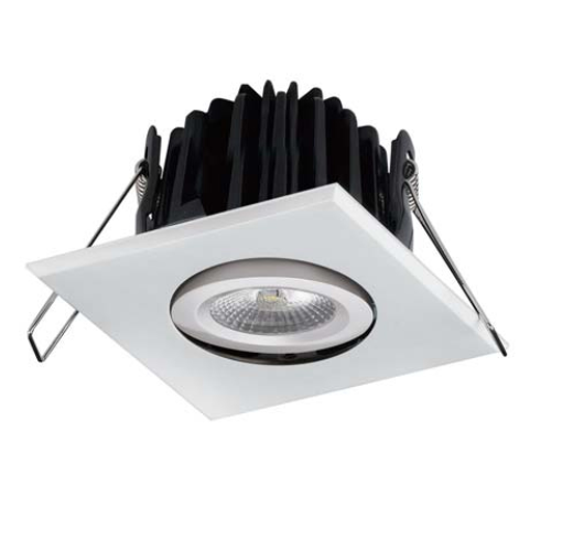 LEDware | LED inbouwspot | 1 LEDs | Vierkant | 8 W | Warm Wit | Gun Black | IP54