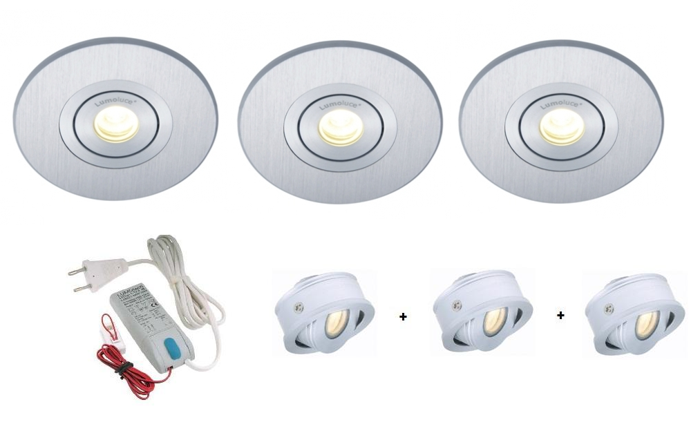 Lumoluce | Luzern + R80 | LED inbouwspot | 2 LED spots | Doe Zelf LED Kit | Warm Wit
