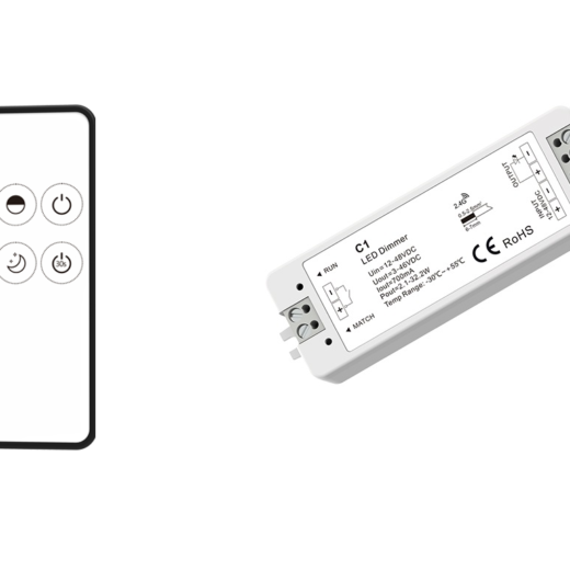 LED Dimmer | 10 Zonne | 8 Ampere | 12-48 Volt | Inbouw | LW.V1 + R6-1