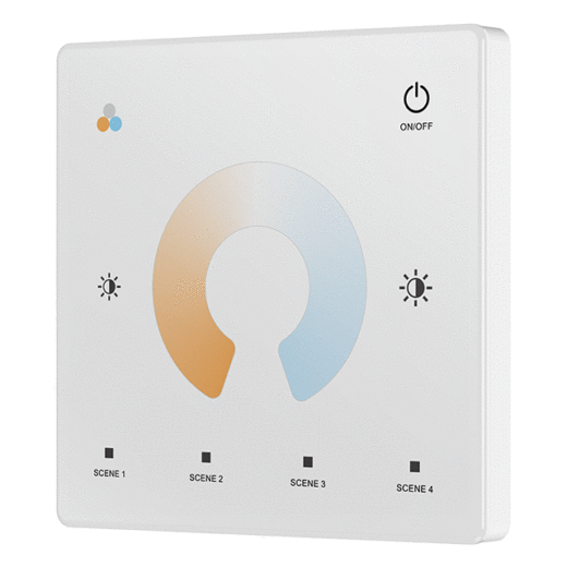LED Dimmer | 10 Zonne | RF afstandsbediening (1 Kanaal) | Muur | CCT  | Wit