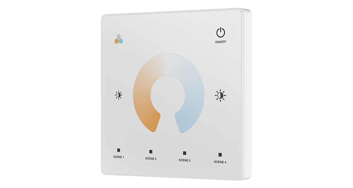 LED Dimmer | 10 Zonne | RF afstandsbediening (1 Kanaal) | Muur | CCT  | Wit