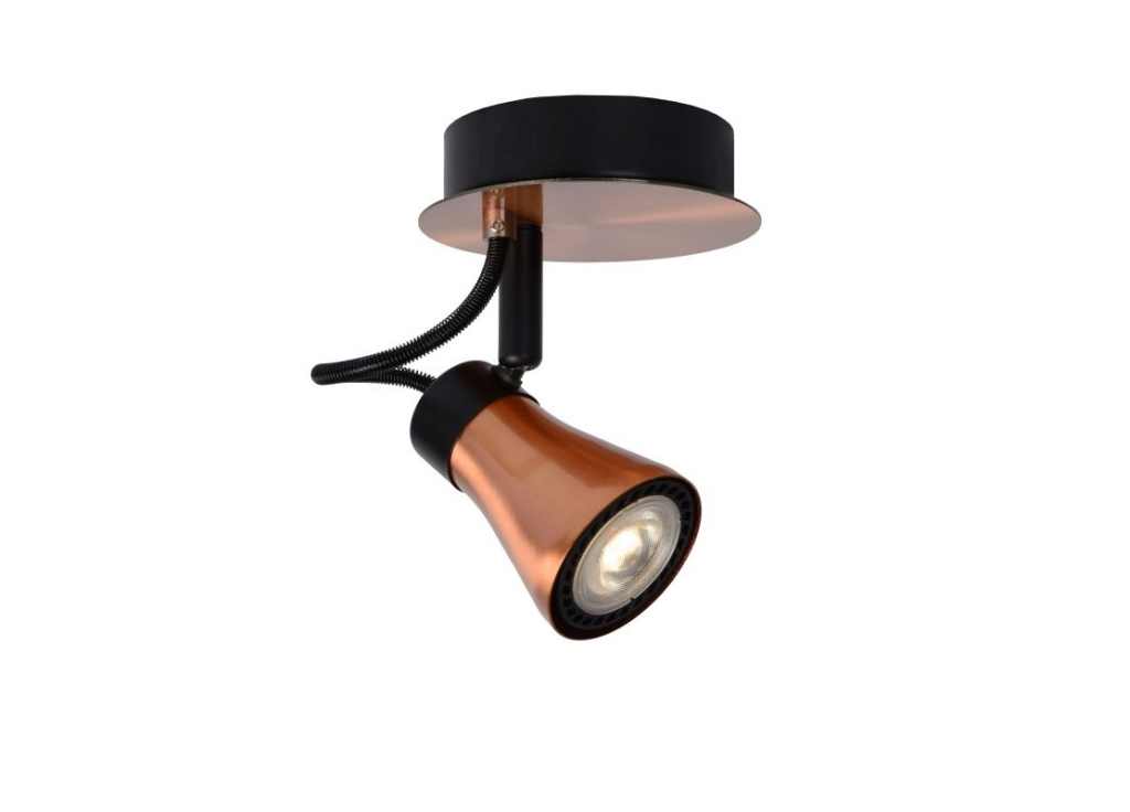 Lucide wanddspot / Plafondspot | 1 x 5 Watt | 125 x 80 x 150 mm | BOLO LED | Koper