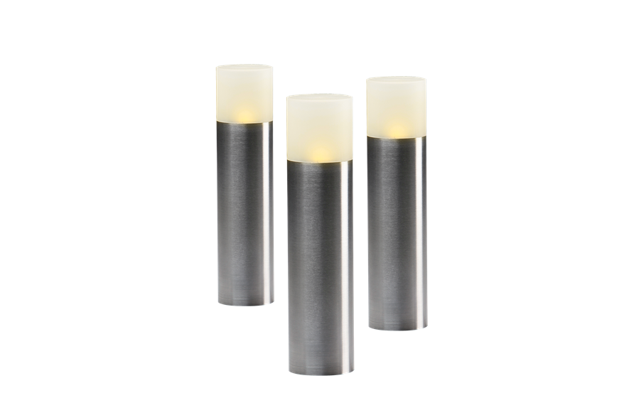 LED Tuinlamp | 12 Volt | Rond 48 mm | 1 Watt | RVS | OAK kit | 3 stuks