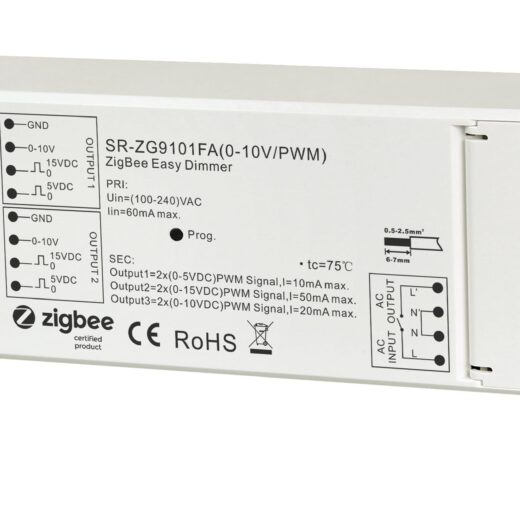 LEDware Zigbeew@re | LED Dimmer | Zigbee Ontvanger | 2 x 0-10 Volt | 1 x 220 Volt