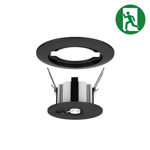 Tronix | Noodverlichting | Emergency downlight | 3W | Ø55mm | black | auto test
