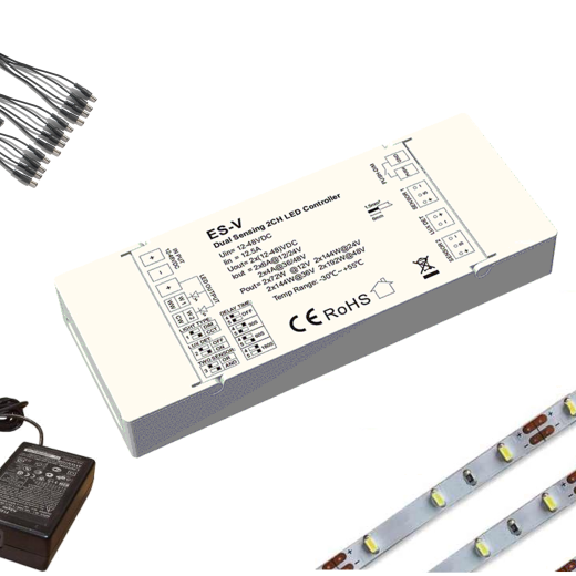 LEDstripset | LEDstrip 12 x 60 CM | 40 LEDs Warm Wit + Controller + Sensoren