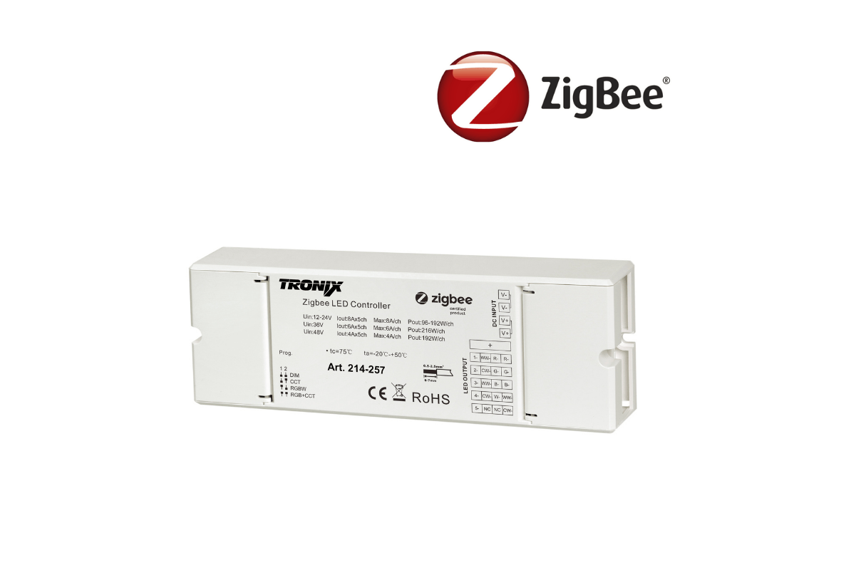 Tronix | Zigbee | Receiver | 12~48V | RGB+TW/RGBW/RGB/TW/1..5CH.